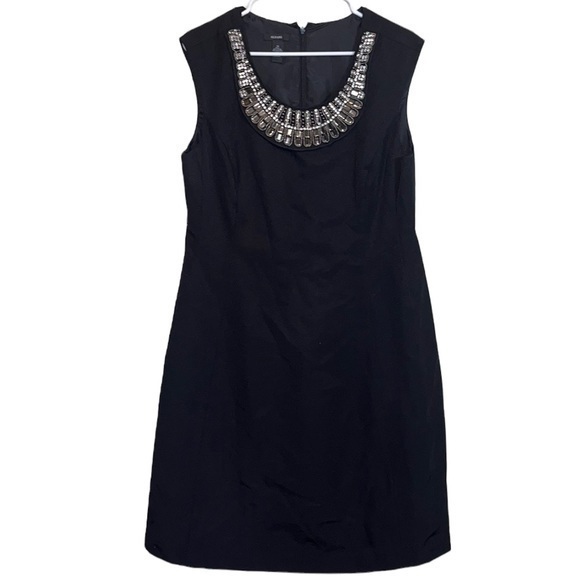 Alfani Mid Length Dress Jewel Collar Embellished Rhinestones Black - Picture 1 of 8